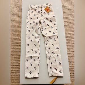 Reformation Cherries Embroidered High Rise Straight Jeans (Brand new with tags)